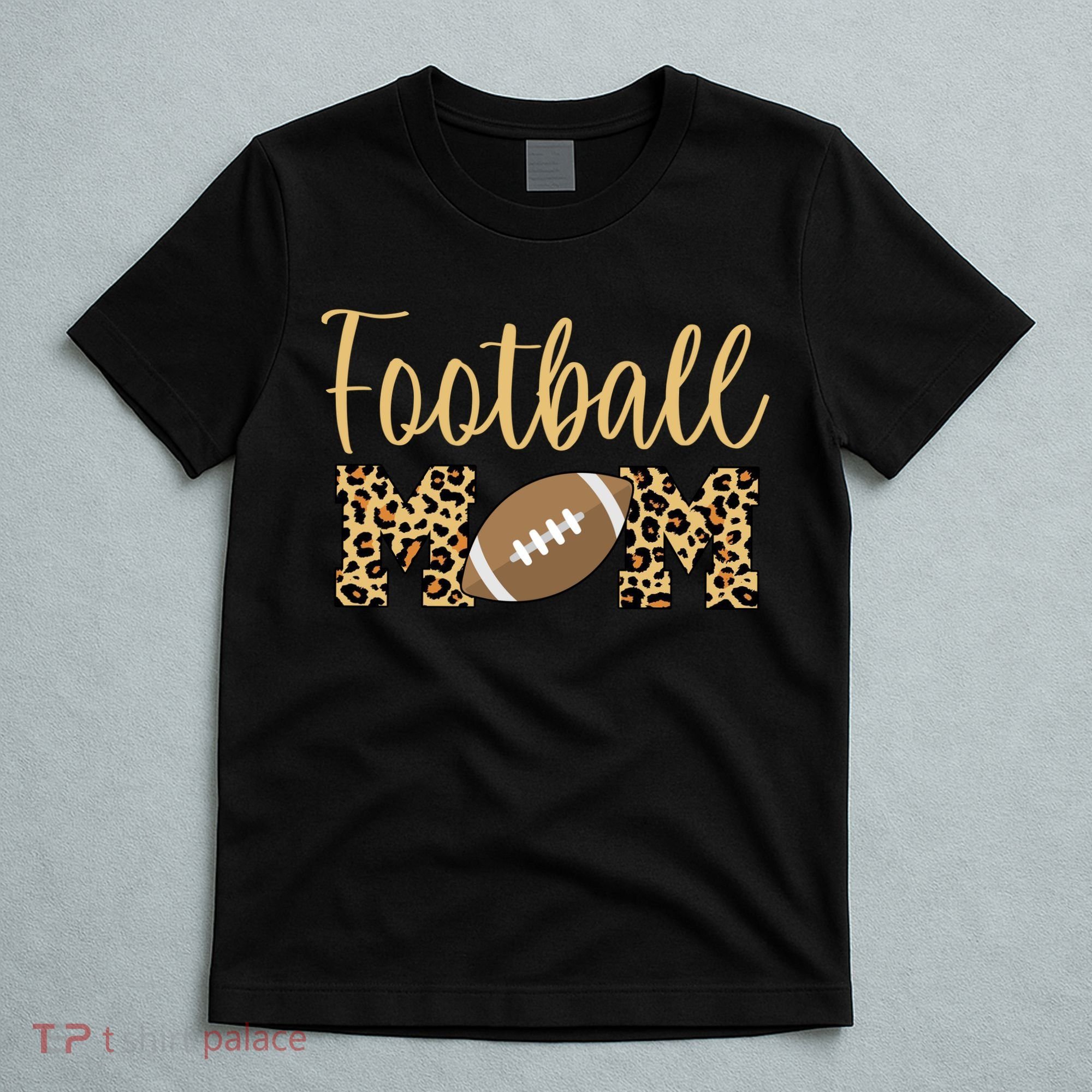 Football Mom Leopard Cute Logo Fan T-Shirt