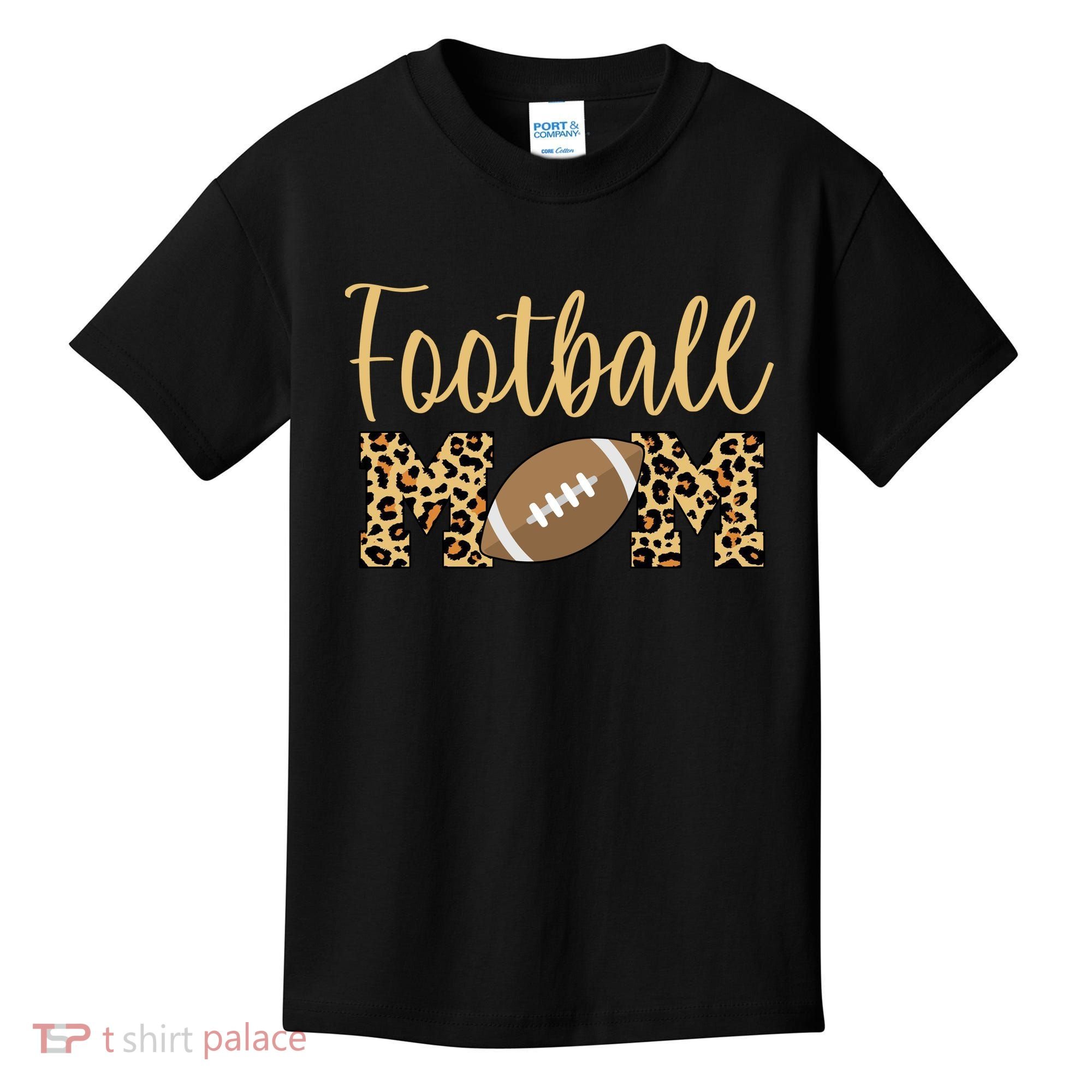 Football Mom Leopard Cute Logo Fan Kids T-Shirt