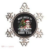Funny Most Likely To Bring Home A Shih Tzu Dog Lover Xmas Ornament thumb 0