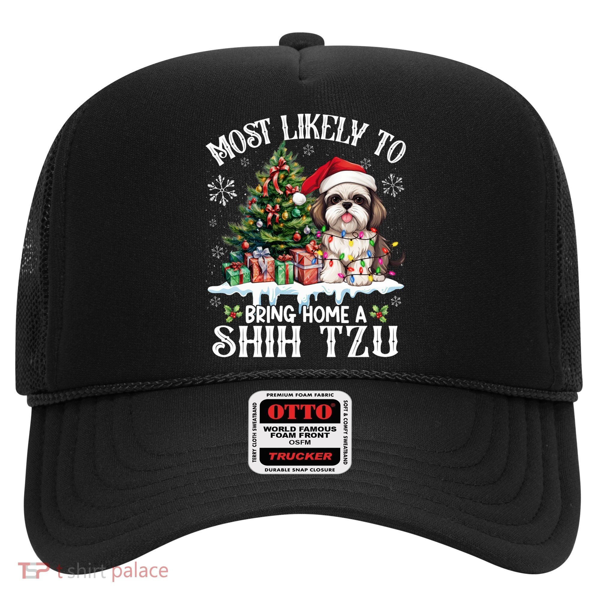 Funny Most Likely To Bring Home A Shih Tzu Dog Lover Xmas Hat