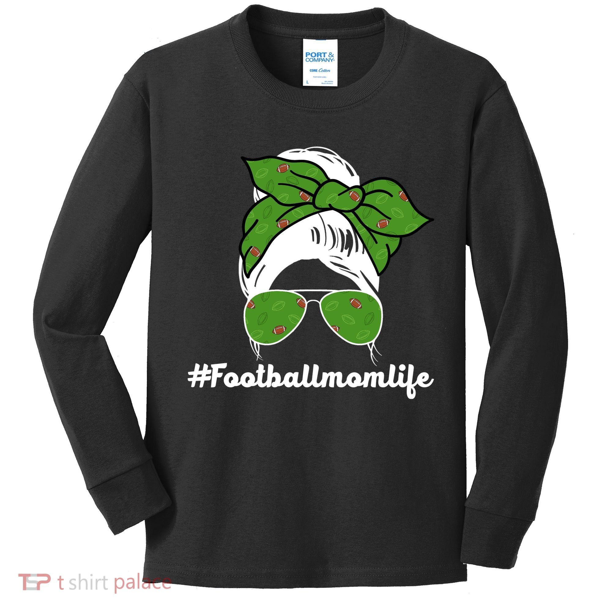 Football Mom Life Kids Long Sleeve Shirt
