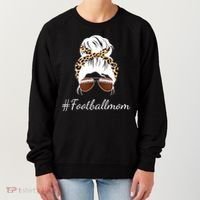 Football Mom Leopard And Messy Bun Women's Sweatshirt thumb 0