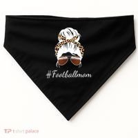 Football Mom Leopard And Messy Bun USA-Made Doggie Bandana thumb 0