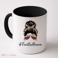 Football Mom Leopard And Messy Bun Coffee Mug thumb 0