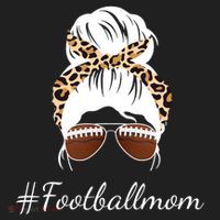 Football Mom Leopard And Messy Bun Beanie thumb 2