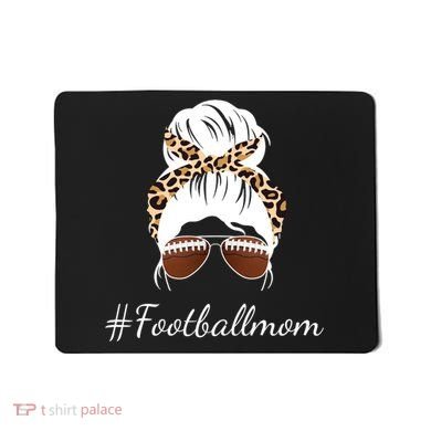 Football Mom Leopard And Messy Bun Mousepad