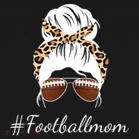 Football Mom Leopard And Messy Bun Mousepad thumb 1