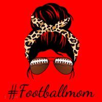 Football Mom Leopard And Messy Bun Santa Hat thumb 1