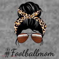 Football Mom Leopard And Messy Bun Women's Hoodie thumb 2