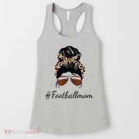 Football Mom Leopard And Messy Bun Women's Tank Top thumb 0