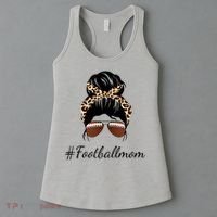 Football Mom Leopard And Messy Bun Women's Tank Top thumb 3