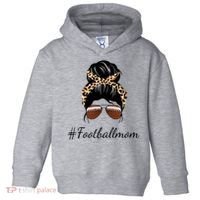 Football Mom Leopard And Messy Bun Toddler Hoodie thumb 0