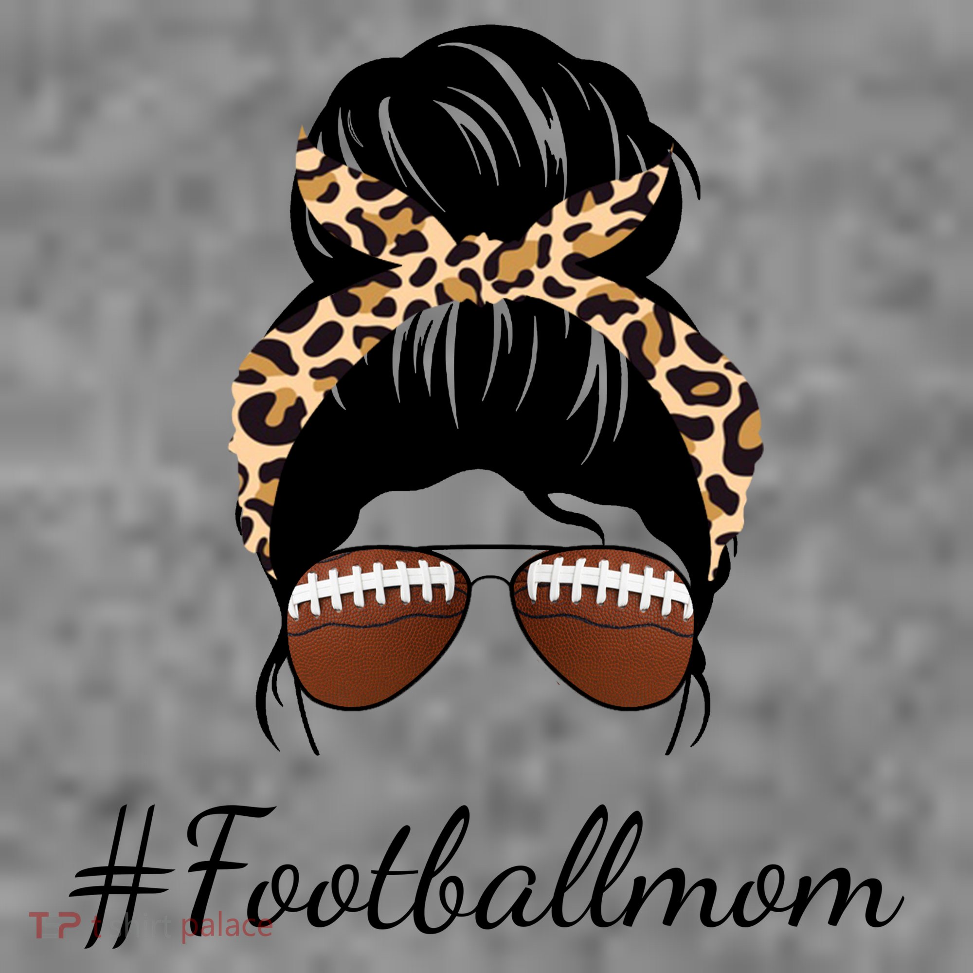 Football Mom Leopard And Messy Bun Toddler Hoodie