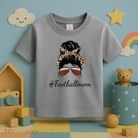 Football Mom Leopard And Messy Bun Toddler T-Shirt thumb 3