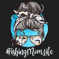 Fishing Mom Life Messy Bun Mom Funny Fishing Mom Cool Gift Beanie thumb 2