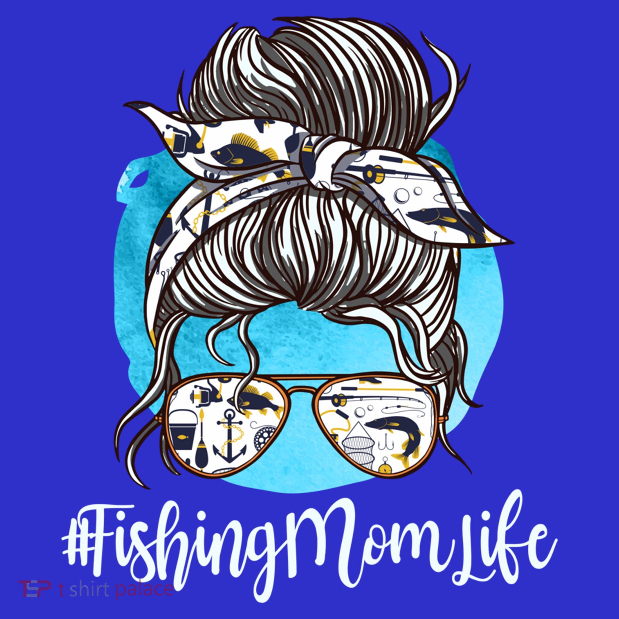 Fishing Mom Life Messy Bun Mom Funny Fishing Mom Cool Gift Apron