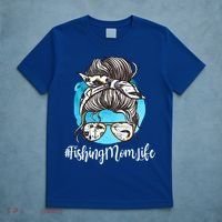Fishing Mom Life Messy Bun Mom Funny Fishing Mom Cool Gift T-Shirt thumb 5