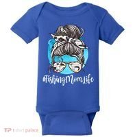 Fishing Mom Life Messy Bun Mom Funny Fishing Mom Cool Gift Baby Bodysuit thumb 0