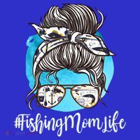 Fishing Mom Life Messy Bun Mom Funny Fishing Mom Cool Gift Kids Sweatshirt thumb 2