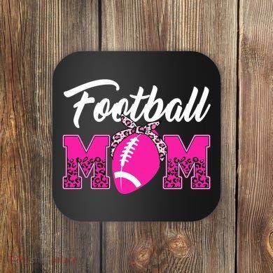 Football Mom Leopard Cute Coaster