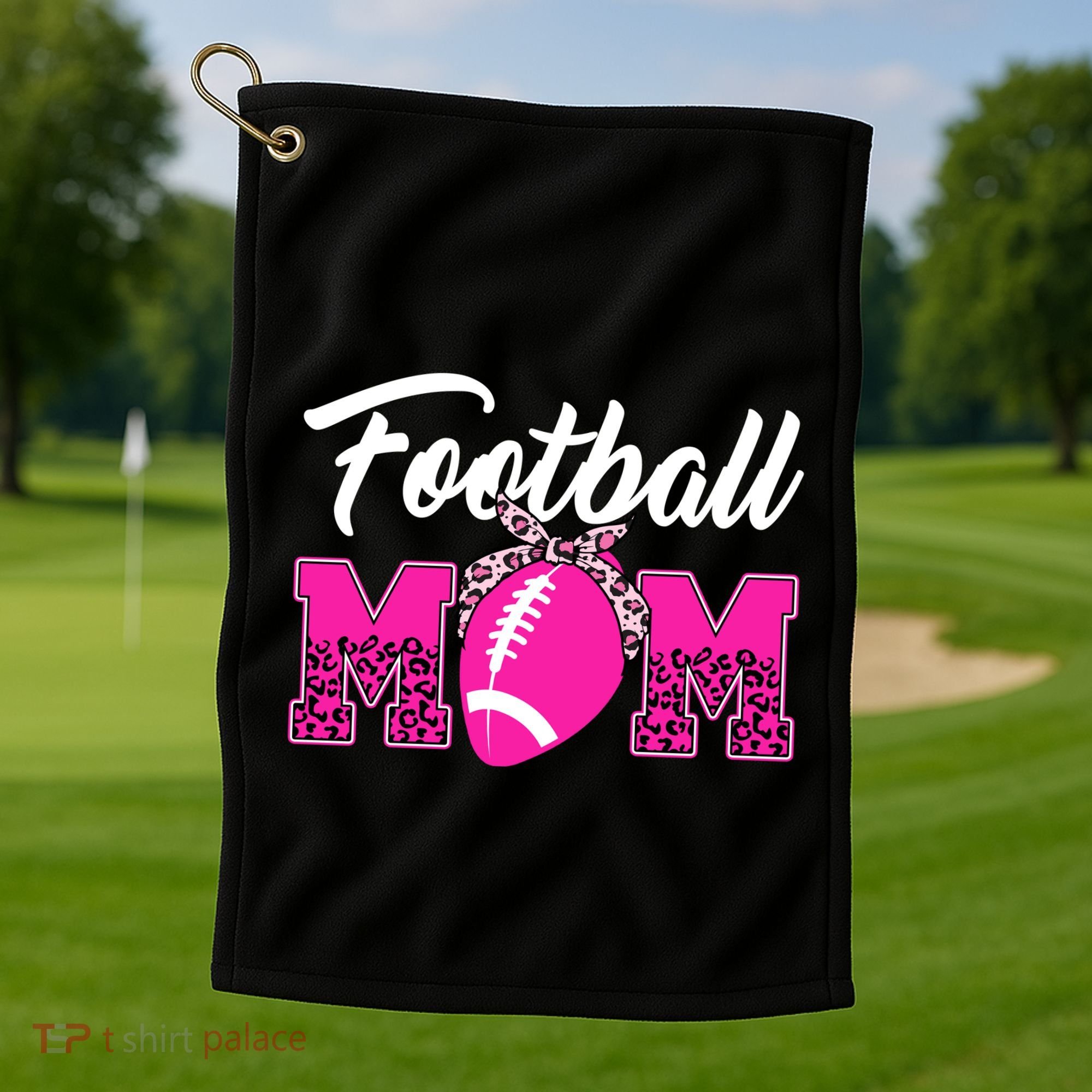 Football Mom Leopard Cute Golf Towel