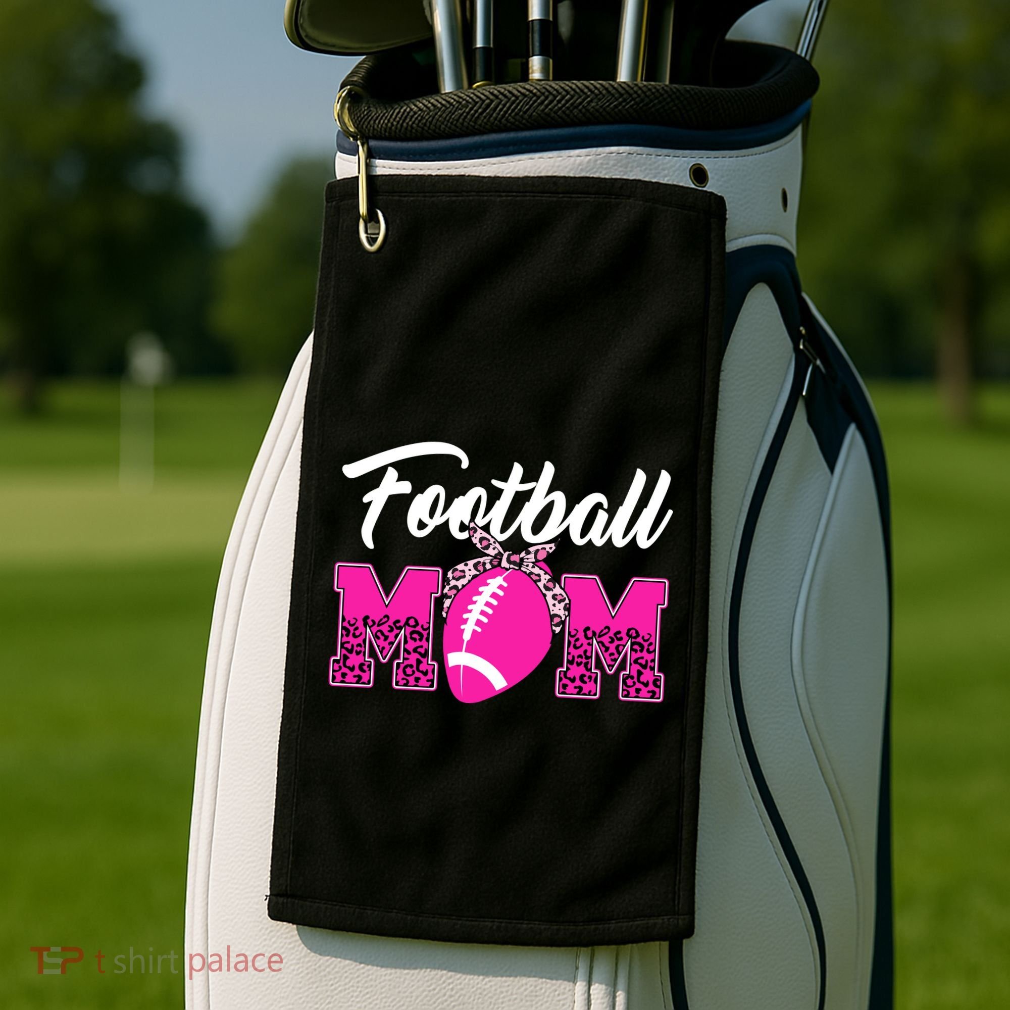 Football Mom Leopard Cute Golf Towel