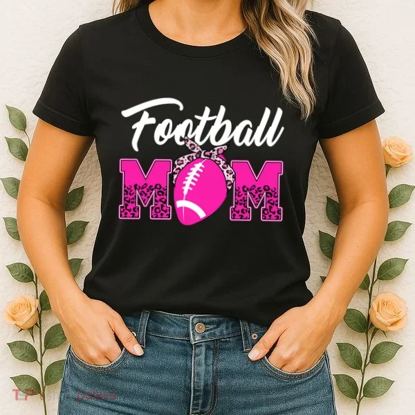 Football Mom Leopard Cute Women's T-Shirt