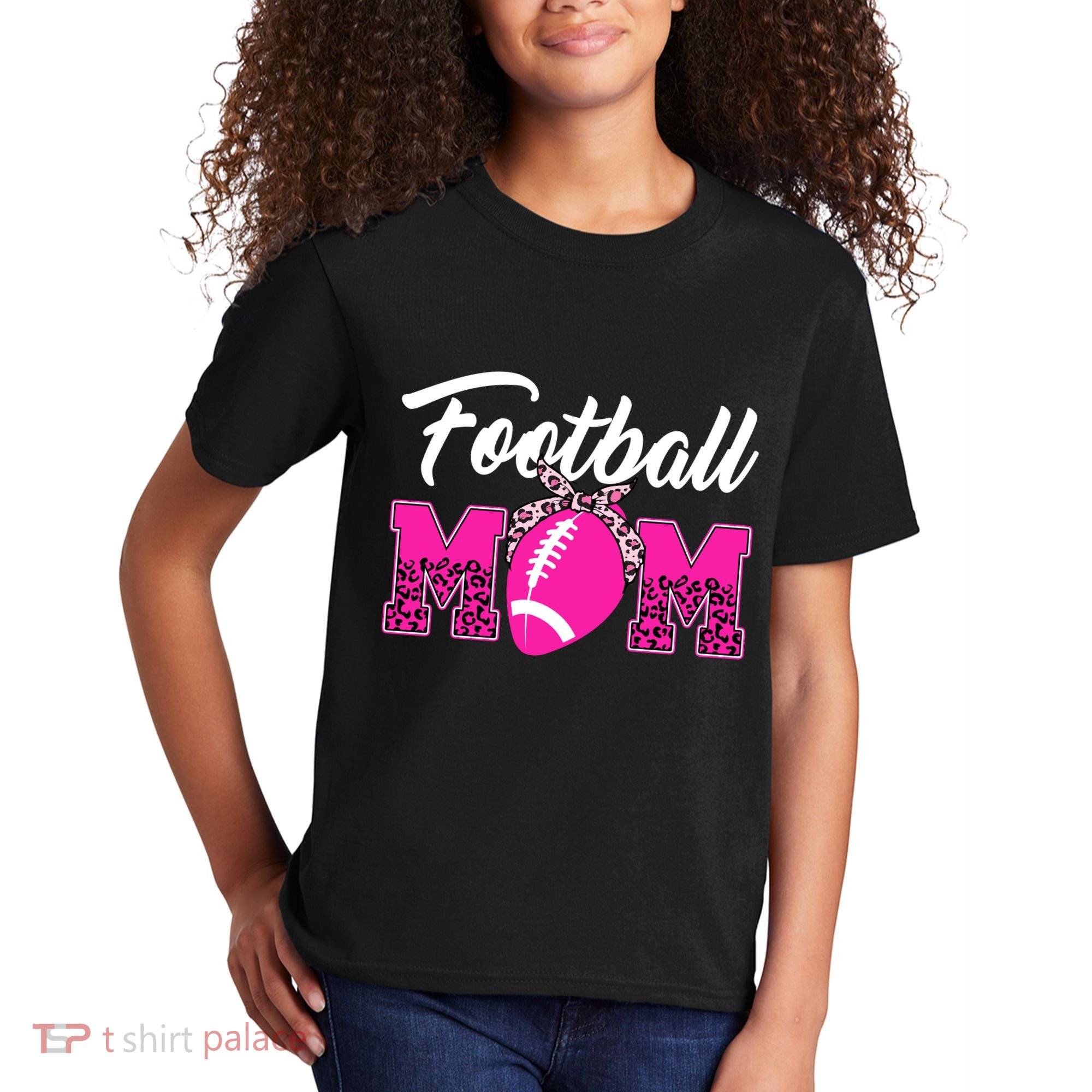 Football Mom Leopard Cute Kids T-Shirt