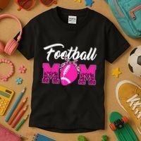 Football Mom Leopard Cute Kids T-Shirt thumb 3