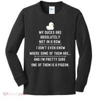 Funny Meme My Ducks Are Absolutely Not In A Row Pigeon Kids Long Sleeve Shirt thumb 0
