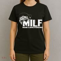Funny MILF Man I Love Fishing T-Shirt thumb 4