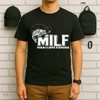 Funny MILF Man I Love Fishing T-Shirt thumb 6