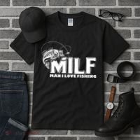 Funny MILF Man I Love Fishing Tall T-Shirt thumb 3