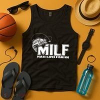 Funny MILF Man I Love Fishing Tank Top thumb 4