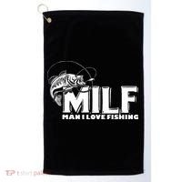 Funny MILF Man I Love Fishing Golf Towel thumb 0