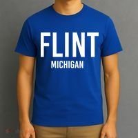 Flint Michigan Mi Usa Patriotic Vintage Sports Great Gift T-Shirt thumb 3