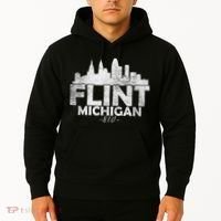 Flint Michigan Mi Skyline Hoodie thumb 2