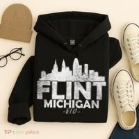 Flint Michigan Mi Skyline Hoodie thumb 4