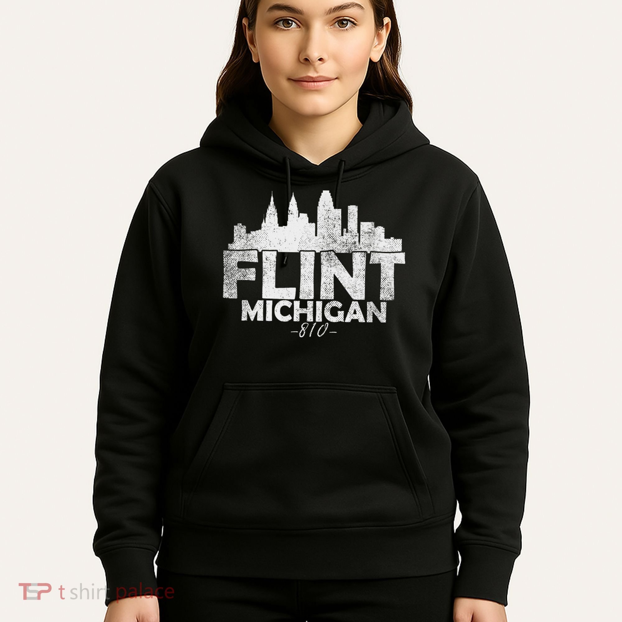 Flint Michigan Mi Skyline Hoodie