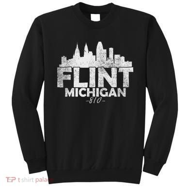 Flint Michigan Mi Skyline Sweatshirt