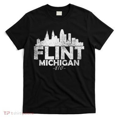 Flint Michigan Mi Skyline T-Shirt