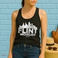 Flint Michigan Mi Skyline Women's Tank Top thumb 2
