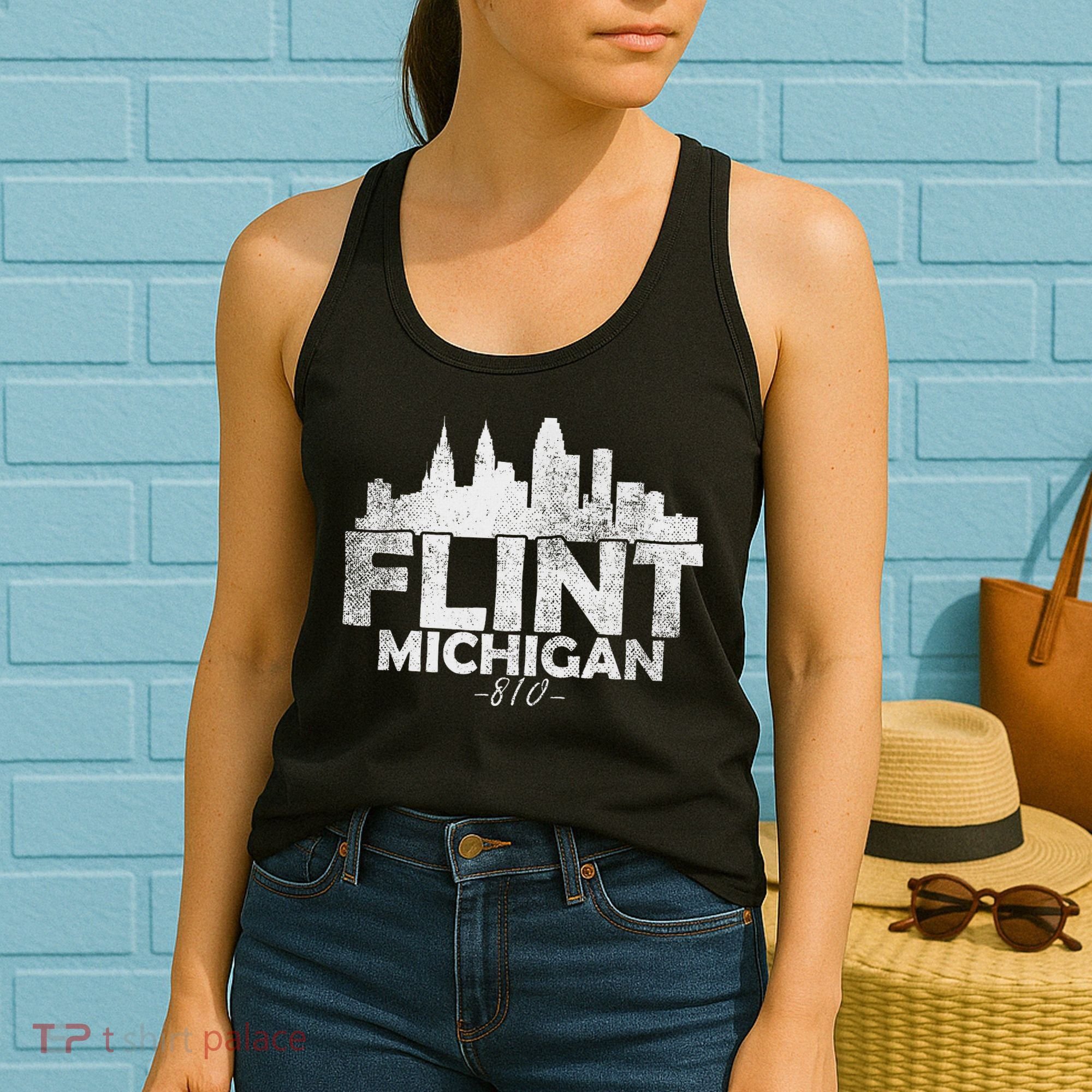Flint Michigan Mi Skyline Women's Tank Top