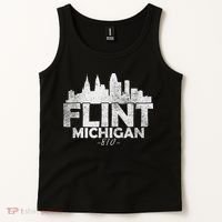Flint Michigan Mi Skyline Tank Top thumb 2