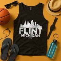 Flint Michigan Mi Skyline Tank Top thumb 4