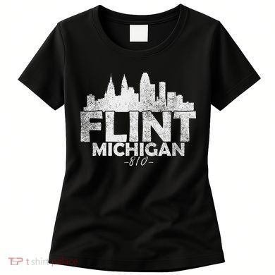 Flint Michigan Mi Skyline Women's T-Shirt