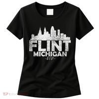 Flint Michigan Mi Skyline Women's T-Shirt thumb 0