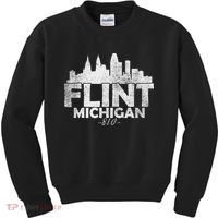 Flint Michigan Mi Skyline Kids Sweatshirt thumb 0