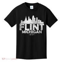 Flint Michigan Mi Skyline Kids T-Shirt thumb 0
