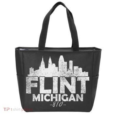 Flint Michigan Mi Skyline Tote Bag